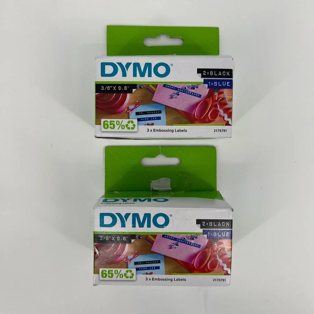 2 Pack DYMO Self-Adhesive Embossing Labels 3/8